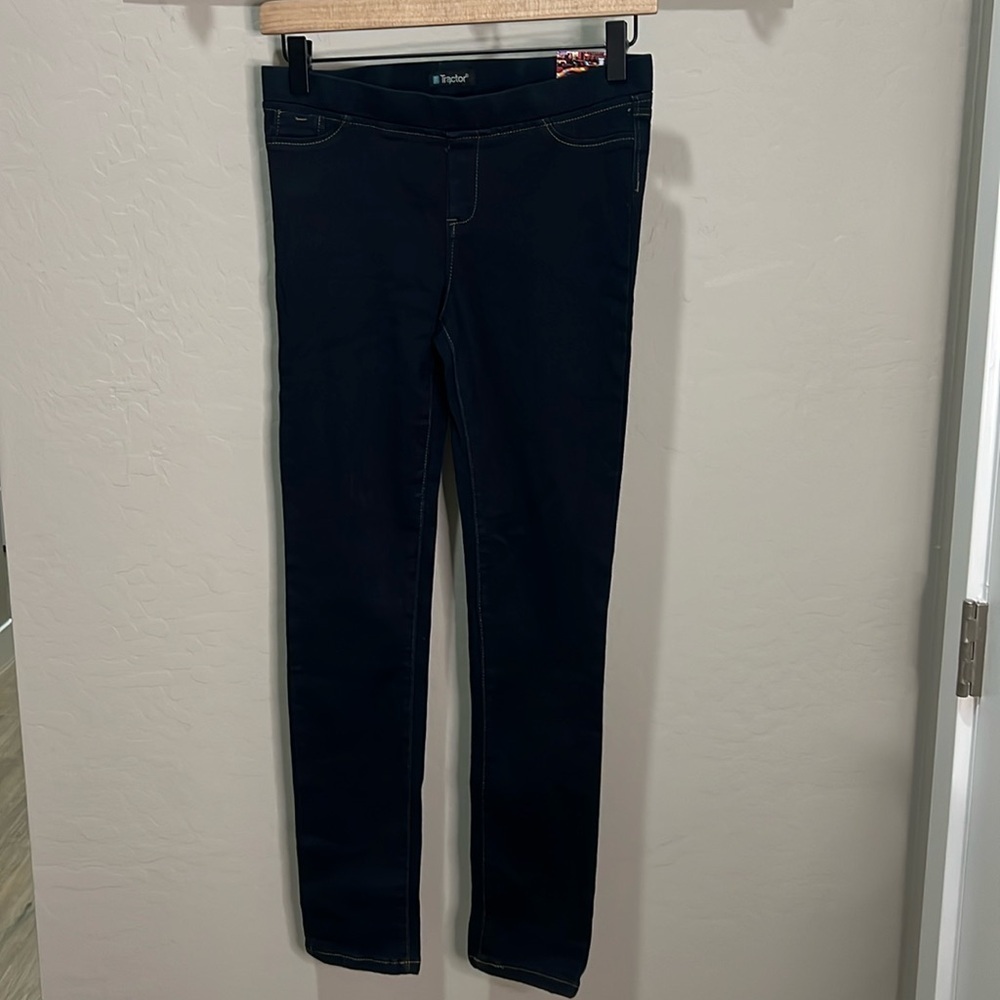 Tractor Jeans Girls Tillys Denim Comfy Stretchy Blue Skinny Elastic Waist Pullon